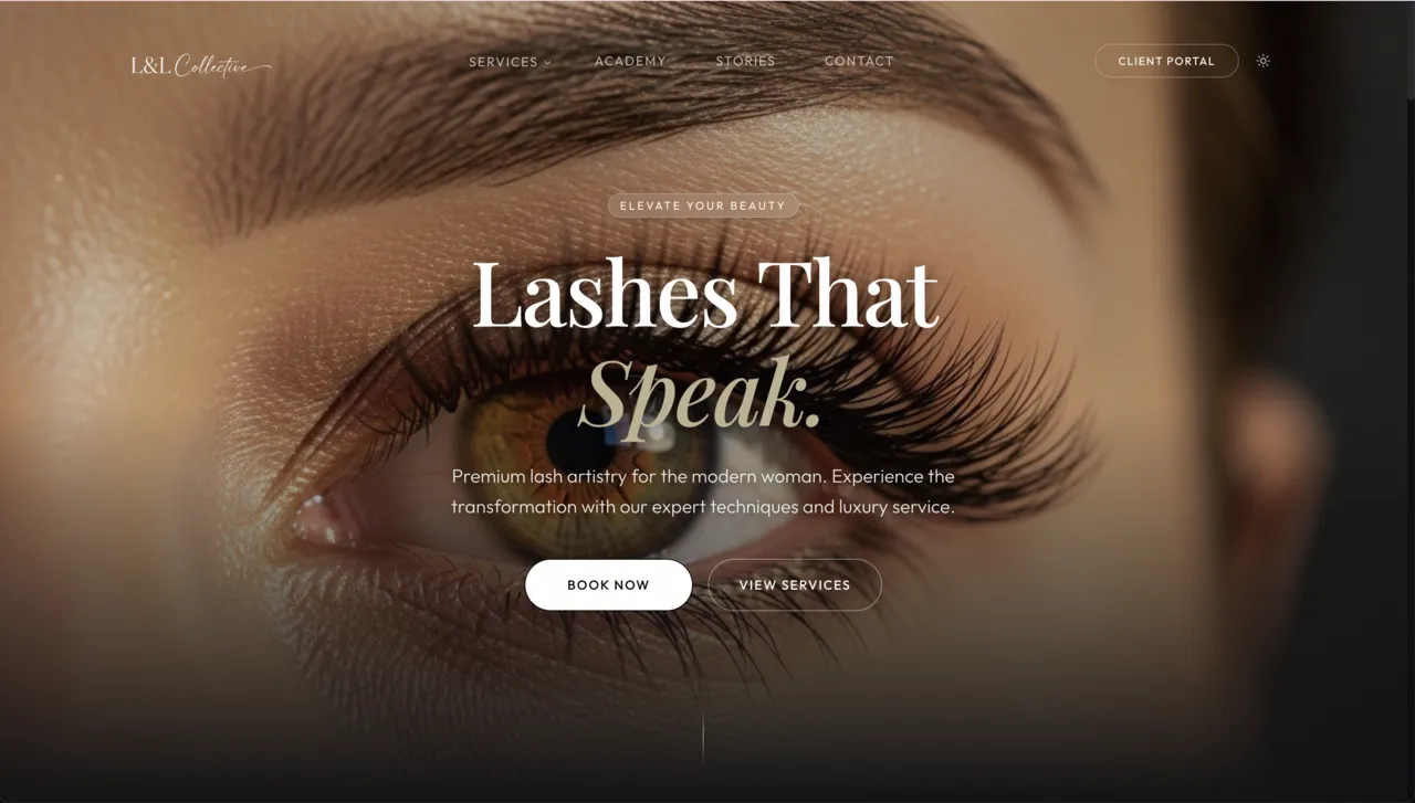 L&L Collective website - custom desktop design by GrowLocal Labs