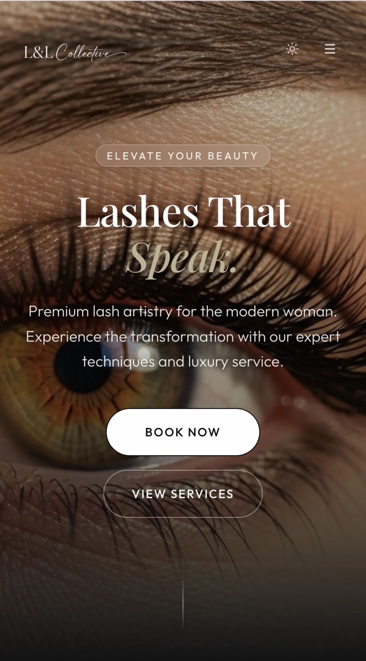 L&L Collective website - responsive mobile view